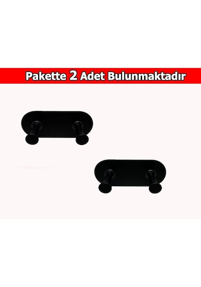 Thincal Kendinden Yapışkanlı Askılık İkili Mat Siyah 2 Li Paket Çok Renkli