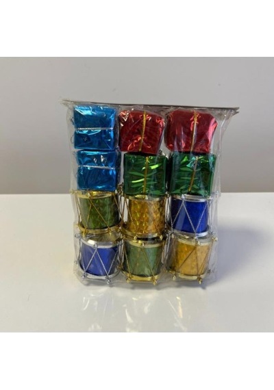 Yılbaşı Süsü Davul 12 Li +6 Hediye Paketi 1 Set