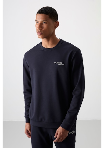Tommy Life Lacivert Pamuklu Kalın Yumuşak Dokulu Comfort Fit Nakışlı Erkek Eşofman Takım - 85254 Lacivert