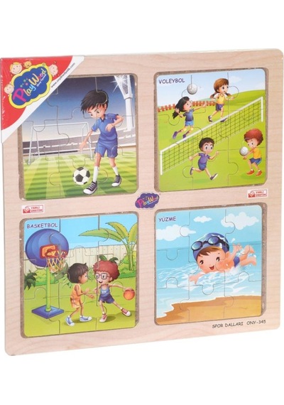 Ony-343/344/345/346 Ahşap Eğitici 4'Lü Puzzle -Onyıl