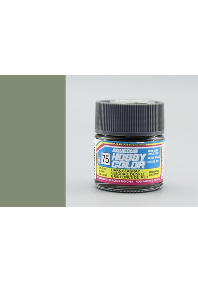 10 Ml. Dark Seagray Aqueous Serisi Maket Boyası, Mr.hobby H075 Standart