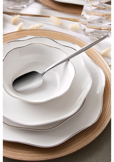 Emsan Fine Bone Lotus Platin 53 Parça Yemek Takımı