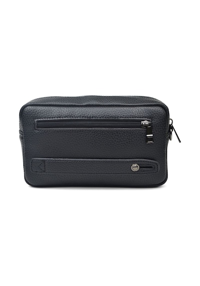 Erkek Siyah Kartlıklı El Ve Bileklik Kemerli Lüks Portföy El Çantası Siyah