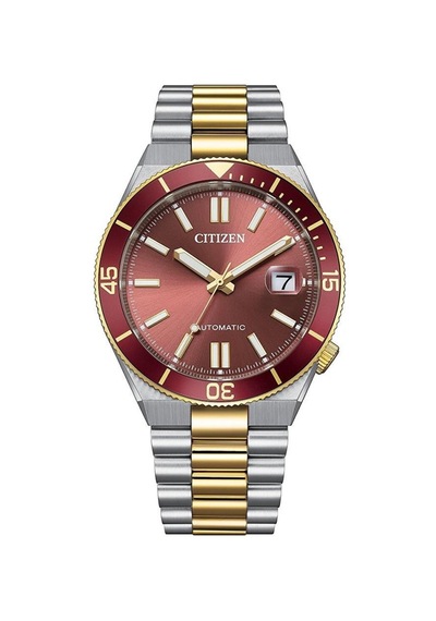 Citizen Tsuyosa Shore Coral Red Nj0234-58x Otomatik Erkek Kol Saati Metalik Gri