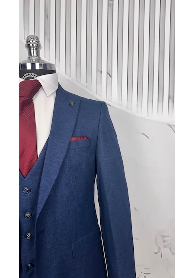 Dupont Classics Dupont Erkek Slim Fit Yelekli Takım Elbise 6 Drop Çift Yırtmaç Lacivert Dupont Classics Dupont Erkek Slim Fit Yelekli Takım Elbise 6 Drop Çift Yırtmaç Lacivert