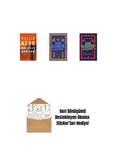 Bir Yunan Hediyesi + Dahi İkizlerin Serüvenleri - Babilli Mavi Cin + Dahi İkizlerin Serüvenleri - Akhenaten Macerası + Okuma Sticker'ları