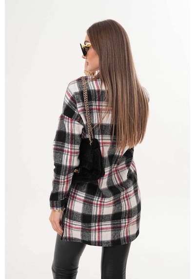 Polologin Butik Kadın Siyah Beyaz Kırmızı Çizgi Detaylı Araboy Spor Gömlek Çok Renkli Polologin Butik Kadın Siyah Beyaz Kırmızı Çizgi Detaylı Araboy Spor Gömlek Çok Renkli