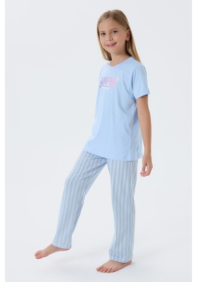 Arnetta Kız Çocuk Mavi Pijama Takım Mavi