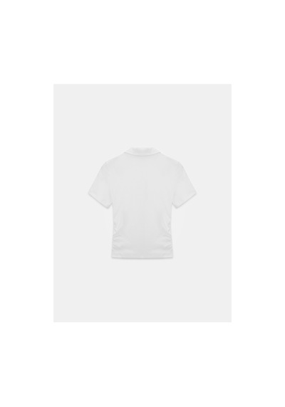 Dilvin 32614 Polo Yaka Top Beyaz