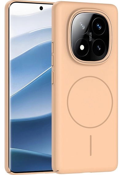 Xiaomi Redmi Note 14 Pro 4g Kılıf M-safe Şarj Özellikli Zore Ruby Sert Kapak Desert Titanyum