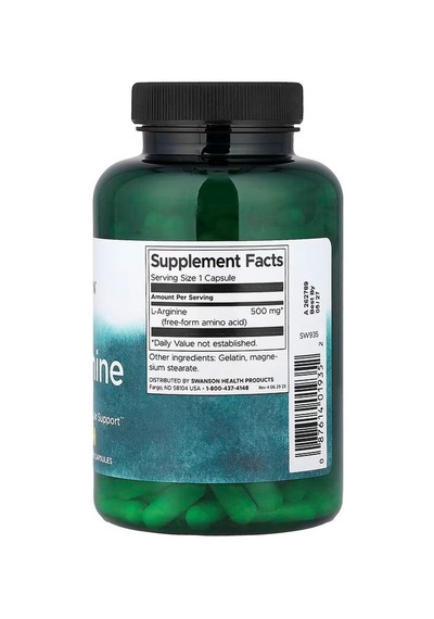 Swanson L-arginine Nitric Oxide 500 Mg 200 Capsules