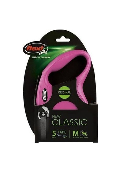 Flexi New Classic Pembe Otomatik Şerit Köpek Gezdirme Tasması-M Pembe