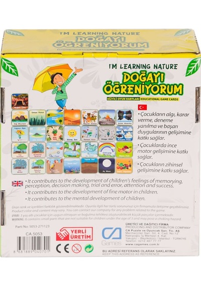 Caegt-5053 Doğayı Öğreniyorum Eğitici Oyun Kartları -