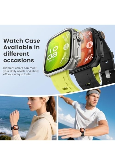 Watch Fit 4 Pro İçin 2 Si 1 Arada Sert Polikarbonat Kasa Koruyucu Dokunma Ve Netliği Etkilemeyen Darbelere Ve Çizilmeye Karşı Fit 4 Pro Ekran Koruyucu Kılıfı Siyah