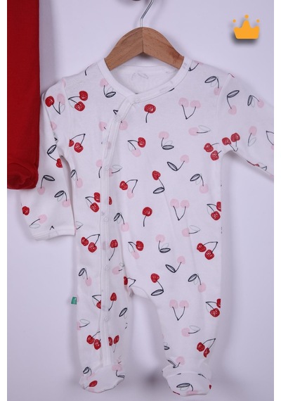 Babyhola %100 Pamuk Kirazlı 2'li Patikli Tulum Önlük Bere 4'lü Set 23608 Göründüğü Gibi Babyhola %100 Pamuk Kirazlı 2'li Patikli Tulum Önlük Bere 4'lü Set 23608 Göründüğü Gibi