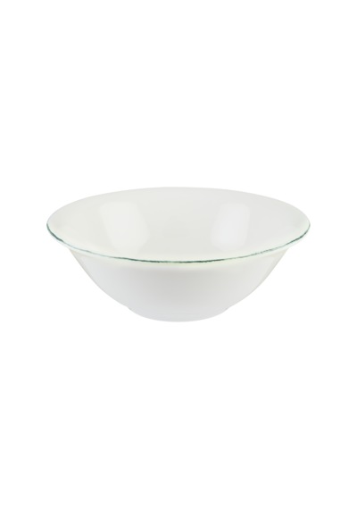 Retro Gourmet 6 Adet 20cm 900 Cc Yeşil Kenar Çizgili Porselen Kase