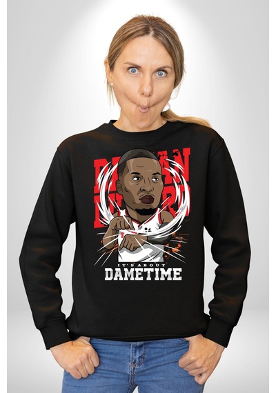 Basketbol Oyun Zamanı Unisex Siyah Sweatshirt Siyah