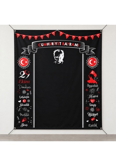 29 Ekim Cumhuriyet Bayramı Fotoğraf Çekim Brandası 180x200 Cm Standart