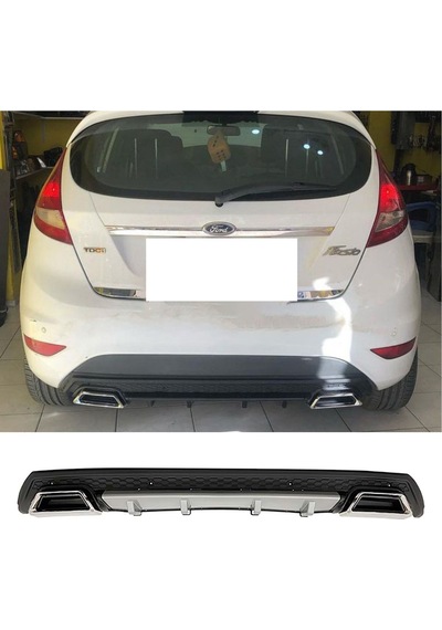 Ford Fiesta Mk7 Gri Difüzör Çiftli Kare Egzoz Görünümlü D Tip Difizör