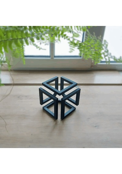 Siyah İmkansız Geometrik Optik İllüzyon Küpü - Modern Sanat Heykeli, Tasarım Geometrik Masaüstü Dekor Süsü, Ofis Ve Ev Aksesuarı, Yaratıcı Hediye