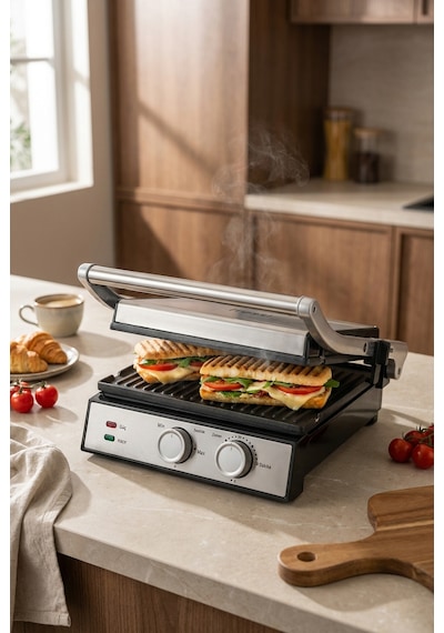 Fressi Izgara Ve Tost Makinesi 2000w Döküm Ayarlanabilir Isı Ve Zaman Kontrollü Fr-tm301