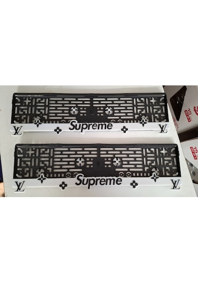 Supreme Beyaz Takmatik Standart Plakalık 2li