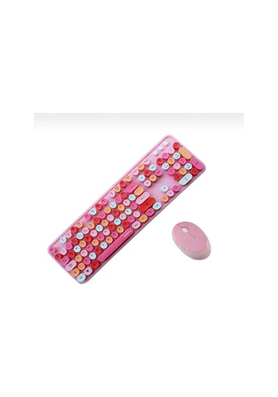 Modern Pembe Klavye Mouse Seti Windows Ve Mac Uyumlu