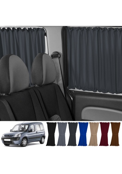 Pandami Peugeot Partner 1996-2008 Uyumlu Füme Raylı Oto Perde Takımı