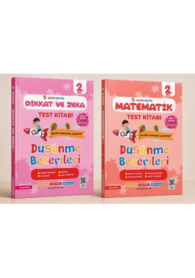 Altın Nokta Yayınları 2. Sınıf Altın Beyin Dikkat Ve Zeka Kitabı İle Matematik Test Kitabı Seti 2 Kitap