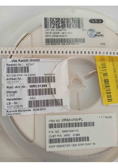 Rc1206470r 470r 1206 Asj Smd Direnç 500 Adet