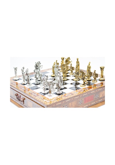 Saklamalı - 370 - Satranç Roma Oymalı Sc38s - 38cm, Siyah Tahta - Muratech - - Sc38s