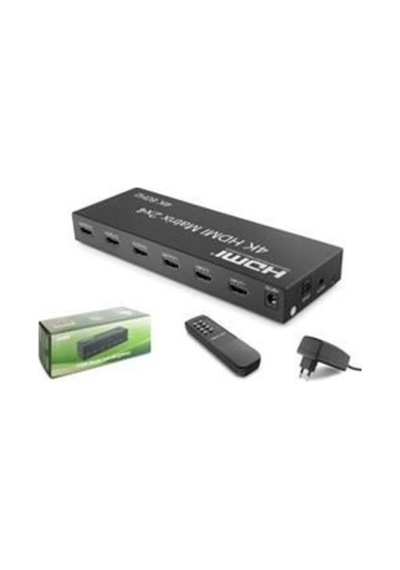 Hadron Hdx1388 Hdmı Switch + Splitter Matrix 4k 60 Hz 2 In 4 Out - Siyah
