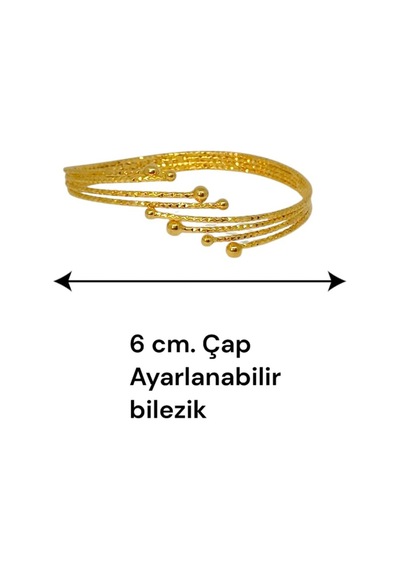 Altın Kaplama Çok Sıralı Zarif Kelepçe Bilezik Minimal Ve Şık Kadın Bileklik Gold
