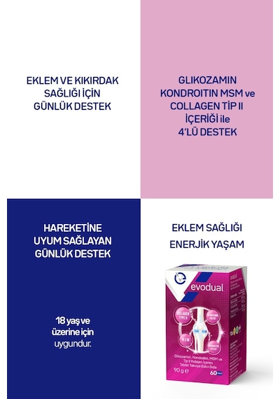 Evopharma Glukozamin , Kondroitin, Msm Ve Tip Iı Kolajen İçeren Takviye Edici Gıda