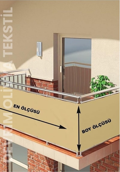 Devrim Olivya Tekstil Kahve-beyaz Balkon Demiri Perdesi Ve Korkuluk Perdesi - Her Ölçüde En X Boy Seçenekli Kahverengi