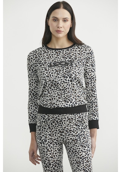 Sementa Leopar Desenli Pijama Takım - Ekru Ekru