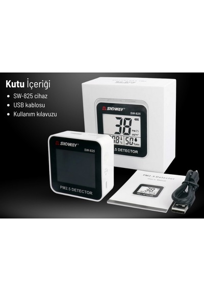 Dijital Hava Kalitesi Ölçer Sw-825 - Pm2.5 Toz Ve Partikül Dedektörü, Hassas Isı Ve Nem Ölçer