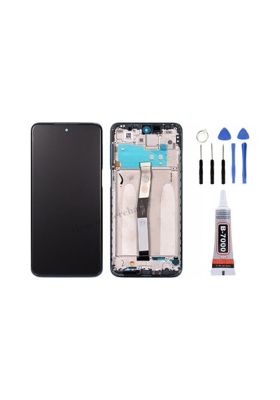 Xiaomi Redmi Note 9 Pro Çıtalı Koyu Gri Lcd Ekran Dokunmatik Tamir Seti Yapıştırcı Set Yedcom