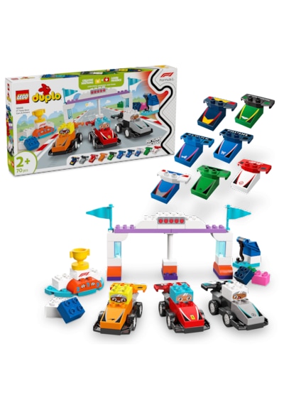 LEGO® DUPLO® Kasabası F1® Takımı Yarış Arabaları ve Sürücüler 10445 - 2 Yaş ve Üzeri Küçük Çocuklar İçin Eğitici Oyuncak Yapım Seti (70P)