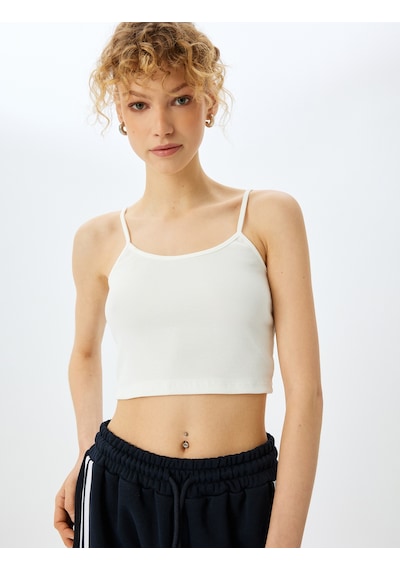Koton İp Askılı Kolsuz Slim Fit Crop Bluz Ekru 5sal30048ık Ekru Koton İp Askılı Kolsuz Slim Fit Crop Bluz Ekru 5sal30048ık Ekru