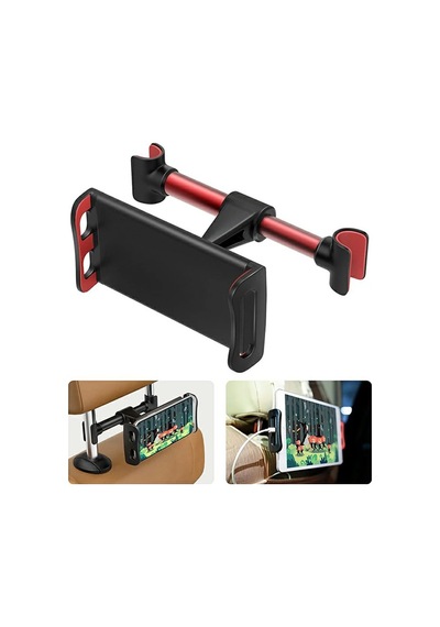 Ally Chz-04 Araç Arka Koltuk 12.9 İnch Kadar Tablet Telefon Tutucu- 5775 Renk: Siyah-kırmızı