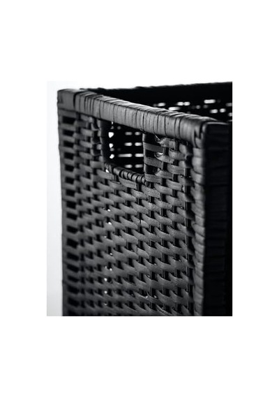 Sepet Kutu Düzenleyici Siyah Renk Meridyendukkan 32x34x32 Cm 1 Adet Rattan Çok Amaçlı Sepet