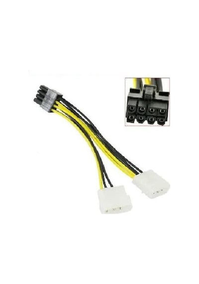 8 Pin PCI-E To 2x Molex Ekran Kartı VGA Power PCIE Güç Kablosu