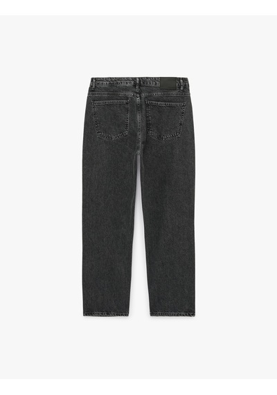 Koton Pamuklu Cepli Vintage Straight Fit Jean Pantolon Antrasit 7wam40320nd