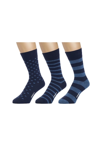 Ozzy Socks 3 Çift Dikişsiz Erkek Penye Pamuklu 4 Mevsim Çorap Dayanıklı Topuk Burun Lacivert