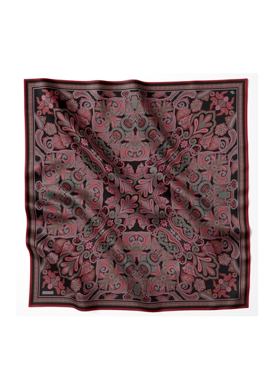 Armine Sura İpek Eşarp Siyah Pembe