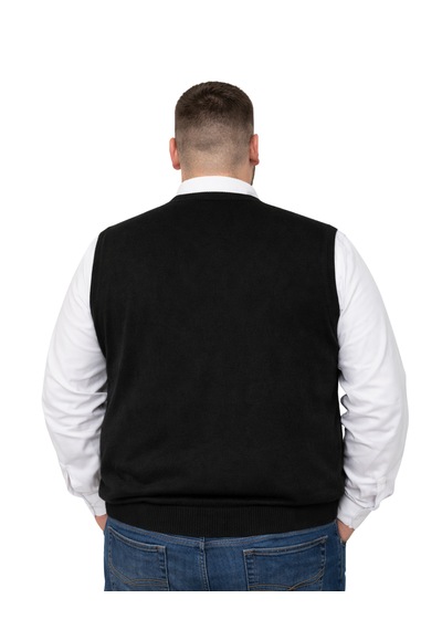 Battalmoda Erkek Büyük Beden Siyah V Yaka Süveter 3xl-4xl-5xl-6xl