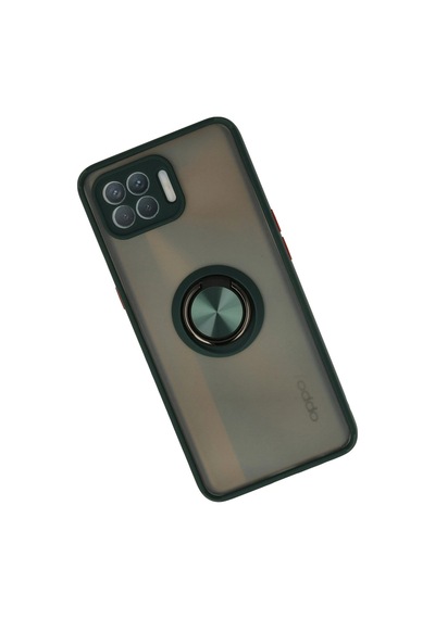 Cosmotex Newface Oppo Reno 4 Lite Kılıf Montreal Yüzüklü Silikon Kapak - Yeşil