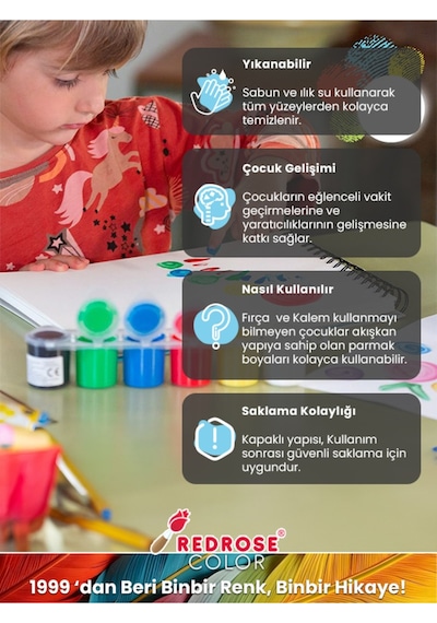 Red Rose Mavi Parmak Boyası 500 G