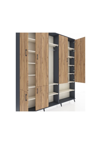 Arges Dolap 15 Raflı 5 Kapaklı Tek Askılı 220x30x243 Antrasit-çam/aytaşı Atlas Çam/aytası Arges Dolap 15 Raflı 5 Kapaklı Tek Askılı 220x30x243 Antrasit-çam/aytaşı Atlas Çam/aytası